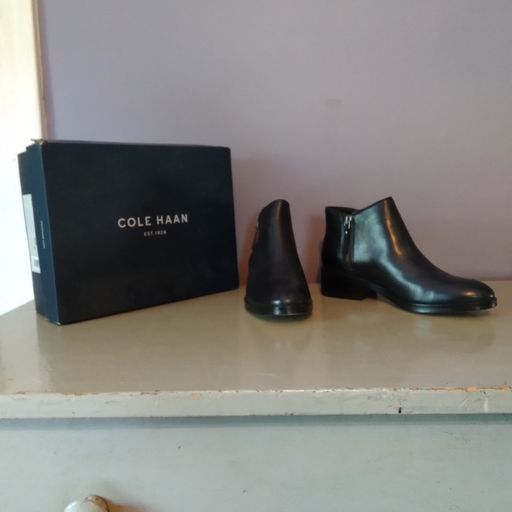 Cole Haan Hayes chic ankle boots with zippers